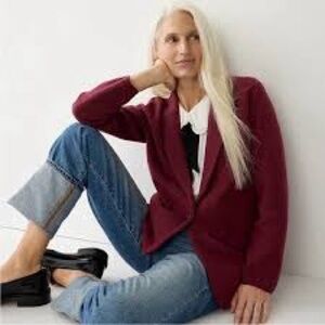 J. Crew Cecile Sweater Blazer, Burgandy